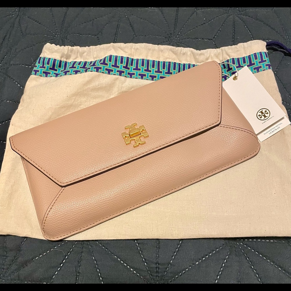 Tory Burch Kira Leather Envelope Clutch